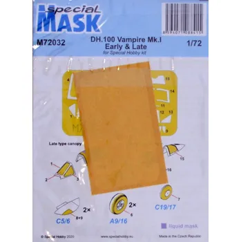 Plastikový model Special hobby 1/72 Mask for DH.100 Vampire Mk.I early/late (SH)
