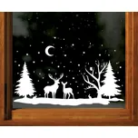 Srnky v lese, 60 x 25 cm (Samolepicí dekorace - vánoční)