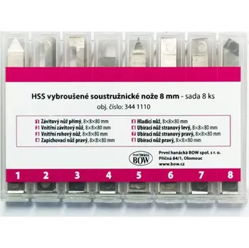 Příslušenstí k soustruhu HSS vybroušené soustružnické nože 8 mm - sada 8 ks