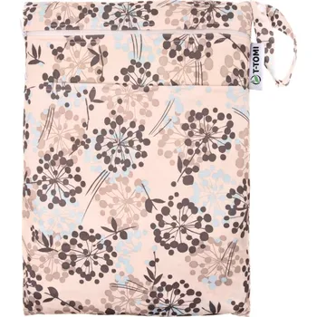 Pytel na pleny T-TOMI Nepromokavý sáček, grey flowers / šedé kytky