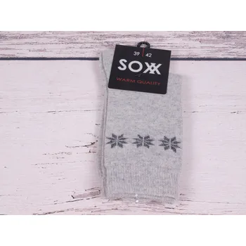 Dámské ponožky CNB BERLIN Termo ponožky DE 37750 teplé s vlnou šedé s norským vzorem velikosti ponožek: 23-25 (EUR vel. 35-38)