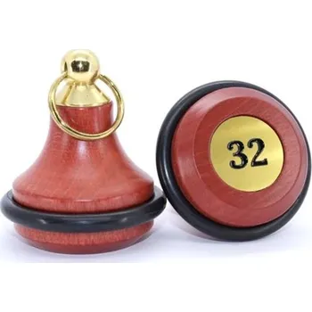 Dřevěná hotelová klíčenka KH-G5 červená, buk, zlatá koncovka, Gravírování Ne KH_G5_GOLD