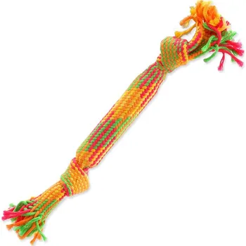 Hračka pro psa Přetahovadlo DOG FANTASY barevné se zvukem 2 knoty 40 cm (1ks)