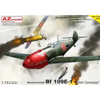 Plastikový model AZ model 1/72 Bf 109E-1 'Polish Campaign' (3x camo)