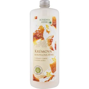 Krémová koupelová pěna med a kozí mléko Bohemia herbs 1000 ml