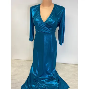 Dámské šaty spolčenské šaty, Barva Tyrkysová, Velikost XXL 48, Materiál 50% Pe 50%Acetát