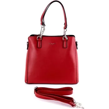 Kabelka Dámská malá tříoddílová kabelka do ruky David Jones CM6283 červená | KabelkyproVas.cz