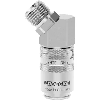 ESHTE 38 AL-45AB (rychlospojka ESHTE G3/8" vnější 45°, DN9, ventil, zámek, nerez)
