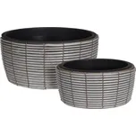 ProGarden KO-VN8000140 květináč proutěný s vložkou sada 2 ks šedý