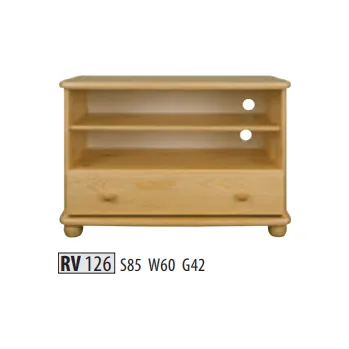 Nábytek ImportWorld TV stolek VR 126 masiv v60 x š85 x h42 cm (Barva dřeva: Ořech)