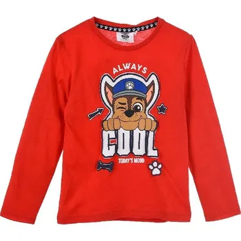 Chlapecké tričko Paw Patrol Červené tričko - dlouhý rukáv Velikost: 116