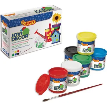 Speciální výtvarná barva Jovi Akrylové barvy JOVI DECOR - 6 x 55 ml + štětec 30832