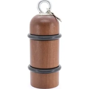 Dřevěná hotelová klíčenka KH-GV hnědá, buk, stříbrné kolečko, Gravírování Ne KH_GV_DARK_SILVER