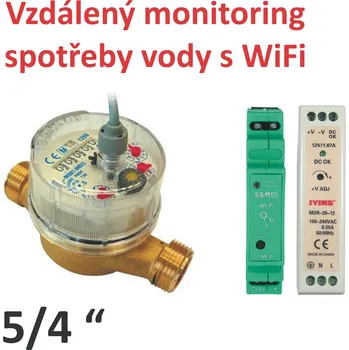 Vzdálené měření spotřeby vody přes internet s vodoměrem 1 1/4", aplikace SUPLA