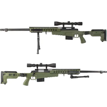 Airsoftová zbraň Well Airsoft sniper MB4418-3D + optika a dvojnožka - olivová