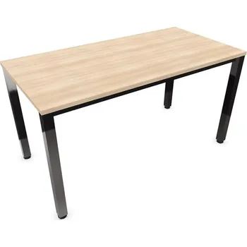 Jednací stůl Stůl konferenční, barva akácie, š x h: 1400 x 700 mm, podnoží sloupové hranaté lesklé