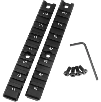 Airsoft JJ Airsoft Set 2ks montážních CNC RIS (Picatiny) lišt pro G36C, dlouhé - černé