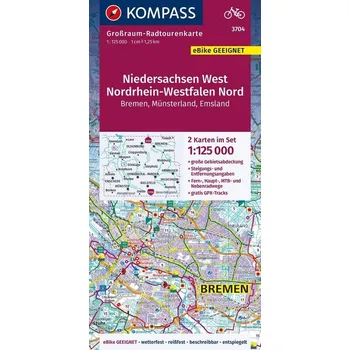 Niedersachsen West, Nordrhein-Westfalen Nord 3704, 1:125 000 - KOMPASS-Karten GmbH