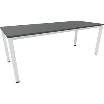 Jednací stůl Stůl kancelářský, rovný, podnoží hranaté, bílé, barva tmavě šedá, š x h: 2000 x 800 mm