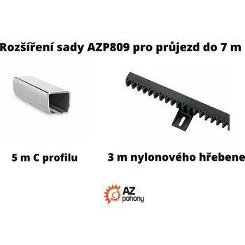 Pohon brány Rozšíření sady AZP809 pro průjezd do 7 m (3 m hřebene a 5 m C profilu)