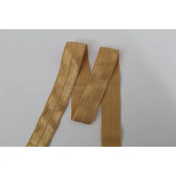 Textilní guma Lemovací pruženka 20mm LESK/MAT - hnědo zlatá