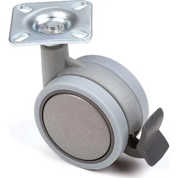 Pojezdové kolečko Strong Kolečko 75 mm otočné měkčené s brzdou šedé