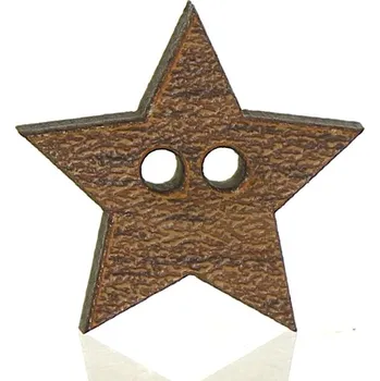 Knoflík Naše galanterie Dřevěný knoflík walnut hvězda 1