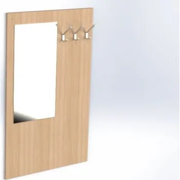 Zrcadlo TVAR v.d. Klatovy Závěsná stěna se zrcadlem a třemi háčky