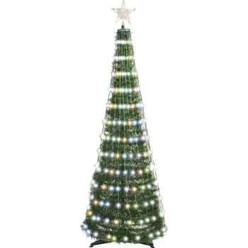 Vánoční stromek EMOS D5AA03 LED stromek se světelným řetězem a hvězdou zelený 180 cm