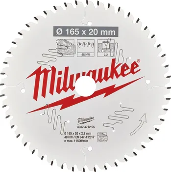 Pilový kotouč Kotouč pro okružní pilu Milwaukee CSB P W 165 x 20 x 2.2 x 48ATB 4932471295