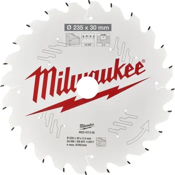 Pilový kotouč Kotouč pro okružní pilu Milwaukee CSB P W 235 x 30 x 2.4 x 24ATB 4932471305