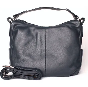 Kabelka Středně velká kožená tmavěmodrá kabelka na rameno HGL no. 159