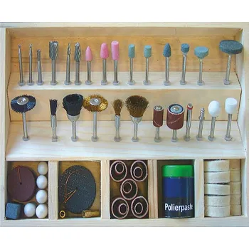 Holzstar Sada nástrojů (103 ks) v dřevěném kufříku (pro broušení, řezání, leštění)