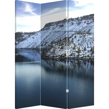 Paraván LuxusniObrazy.cz Paraván - Zimní krajina s jezerem