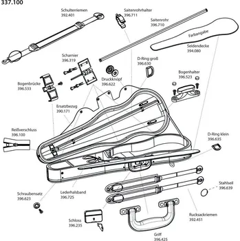 Obal pro strunný nástroj GEWA Made in Germany Náhradní díly -Tvarové pouzdro pro housle JAEGER PrestigeNáhradní potah samet/plyš (údaj o barvě) 785