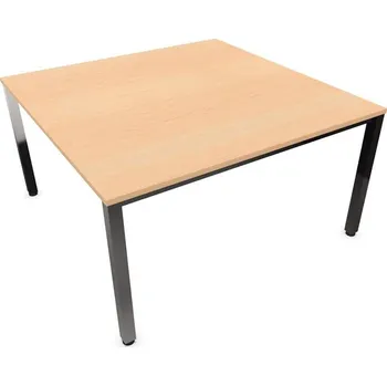 Jednací stůl Stůl konferenční, barva javor, š x h: 1400 x 1400 mm, podnoží sloupové hranaté lesklé