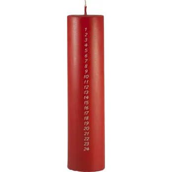 Vánoční dekorace Adventní svíčka s čísly XL červená