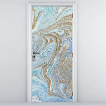 Fototapeta LuxusniObrazy.cz Fototapeta na dveře - Modrý mramor