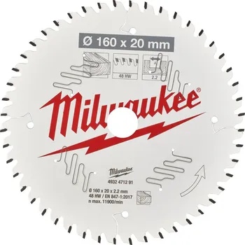 Pilový kotouč Kotouč pro okružní pilu Milwaukee CSB P W 160 x 20 x 2.2 x 48ATB 4932471291