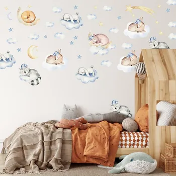 Samolepící dekorace LuxusniObrazy.cz Samolepky na zeď – Spaní na obláčku