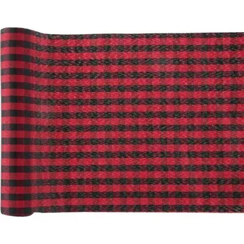 Party dekorace Santex ŠERPA stolová červeno-černé káro 28 cm 1 ks