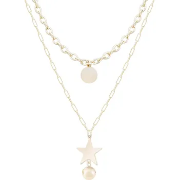 Řetízek biju Pozlacený řetízek 14k zlatem, dvojřadý s přívěsky 3001431