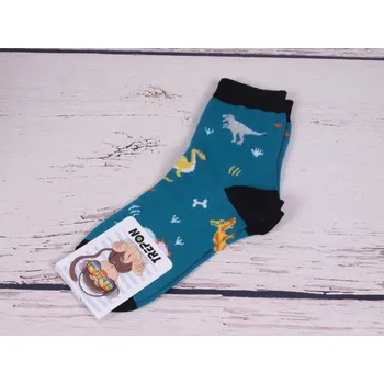 Chlapecké oblečení Dětské ponožky TREPON DINO petrolejové s dinosaury velikosti ponožek: 16-18 ( EUR vel. 24-27)