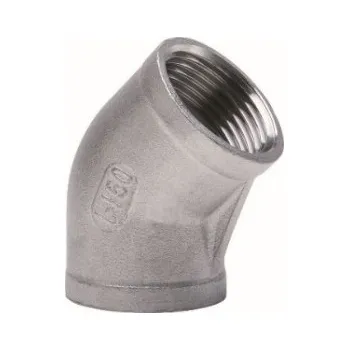 Instalatérský materiál GEBO Nerezové koleno FF 45° Velikost: 2”