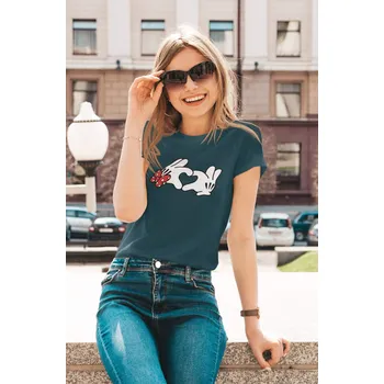 Dámské tričko Dámské tričko Ruky Minnie Barva: Petrolejová modrá, Velikost: XL