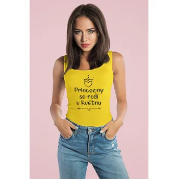 Dámské tílko Princezny se rodí v květnu Barva: Žlutá, Velikost: M