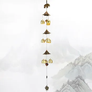 Třívrstvá kovová zvonkohra Feng Shui-Slon(74cm)