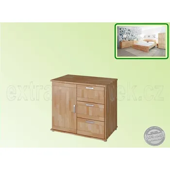 Komoda Prádelník Delta 2D - Praktik 188 BUK Materiál: Buk, Moření: Bílá krycí