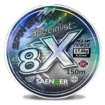 Saenger šňůra 8 X Specialist Spin Braid 150 m 0,16 mm černá-1972118