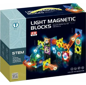 Kuličková dráha Dige Toys Light Magnetic Blocks 49 ks